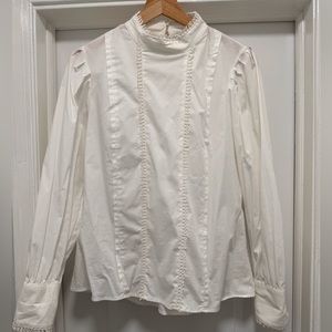 NWT Zara White Poplin Blouse